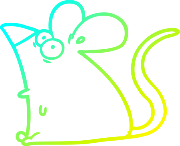 Bir insan tarafından çizilmiş korkmuş bir farenin soğuk gradyan çizimi