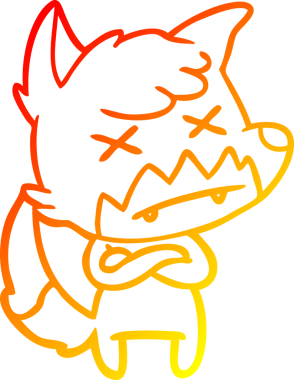 Bir insan tarafından çizilen ölü tilkinin sıcak çizgi çizimi