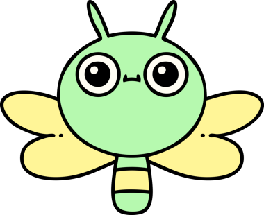 Bir insan tarafından çizilmiş şirin bir böcek karikatürü.