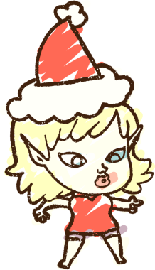 Bir insan tarafından çizilen Noel Elf Tebeşiri