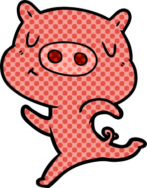 Bir insan tarafından çizilen çizgi film içerikli domuz.