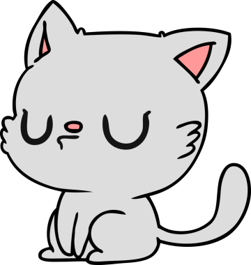 Bir insan tarafından çizilmiş kawaii kedisinin serbest çizimi.