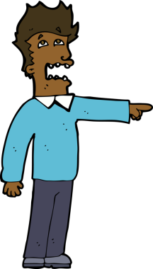 Bir insan tarafından çizilen karikatür adam.