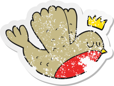 Bir insanın çizdiği taçlı uçan noel ardıçkuşu çizgi filminin gerilimli yapıştırması.