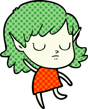 Bir insan tarafından çizilmiş bir elf kızı.