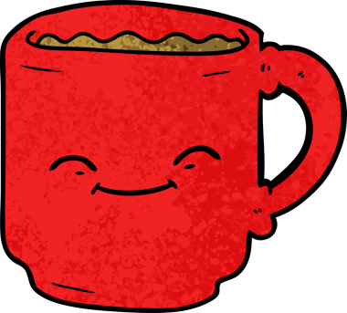 bir insan tarafından çizilmiş kahve fincanı.