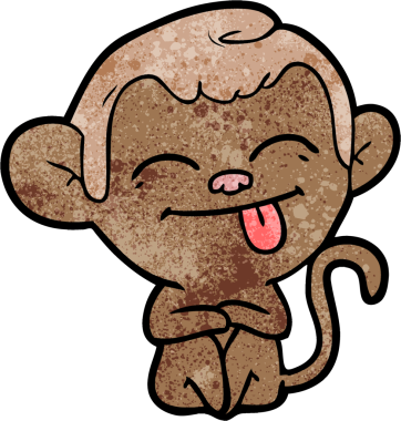 Bir insan tarafından çizilmiş komik çizgi maymun.