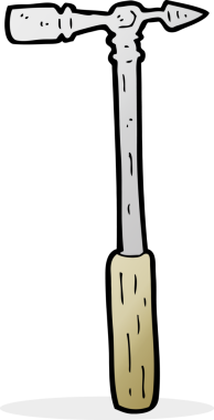 Bir insan tarafından çizilmiş bir çekiç.