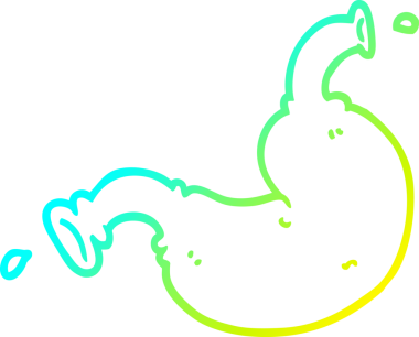 Bir insan tarafından çizilmiş insan organının soğuk gradyan çizgisi.