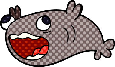 Bir insan tarafından çizilmiş bir balık karalaması.