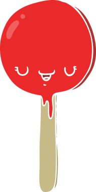 Bir insan tarafından çizilmiş düz renkli çizgi film şekeri lolipopu