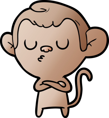 Bir insan tarafından çizilmiş çizgi maymun.