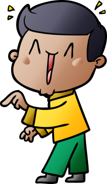 Bir insan tarafından çizilmiş heyecanlı bir çizgi film.