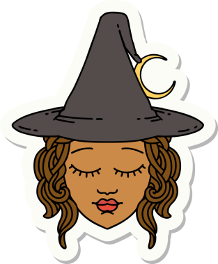 Bir insan tarafından çizilmiş insan büyücü karakterinin çıkartması.