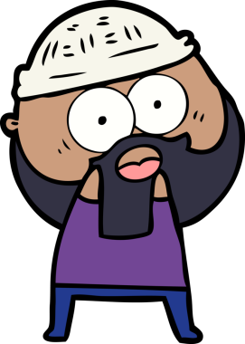 Bir insan tarafından çizilmiş sakallı bir adam.