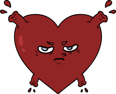 Bir insan tarafından çizilmiş karikatür kalp.