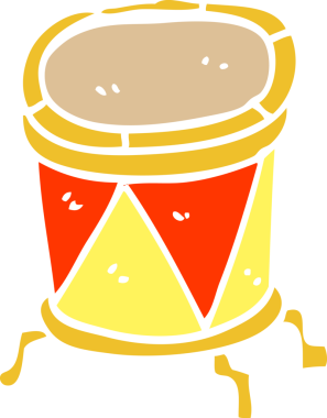 Bir insan tarafından çizilmiş karikatür davulu.