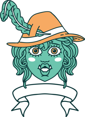 Retro Dövme Biçimi Ozan karakteri Bir insan tarafından çizilmiş afiş