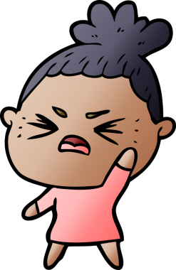 Bir insan tarafından çizilmiş kızgın bir kadın.