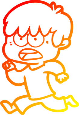 Bir insan tarafından çizilmiş endişeli bir çizgi film çocuğu çizimi.