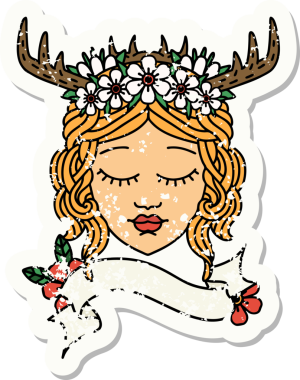 Bir insan tarafından çizilmiş insan bir Druid 'in grunge çıkartması.