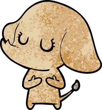 Bir insan tarafından çizilmiş şirin bir fil.