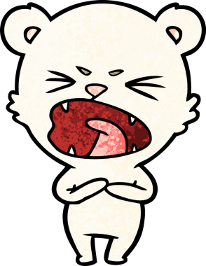 Bir insan tarafından çizilmiş kızgın kutup ayısı çizgi filmi.