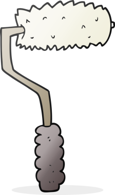 Bir insan tarafından çizilmiş el yazısıyla çizilmiş boya silindiri.