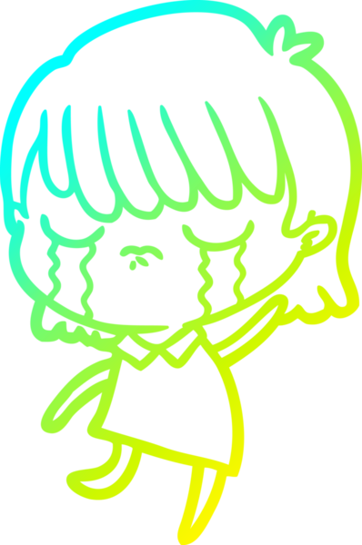 Bir insan tarafından çizilmiş ağlayan bir karikatür çizimi.