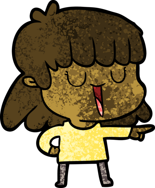 Bir insan tarafından çizilmiş karikatür kadın.