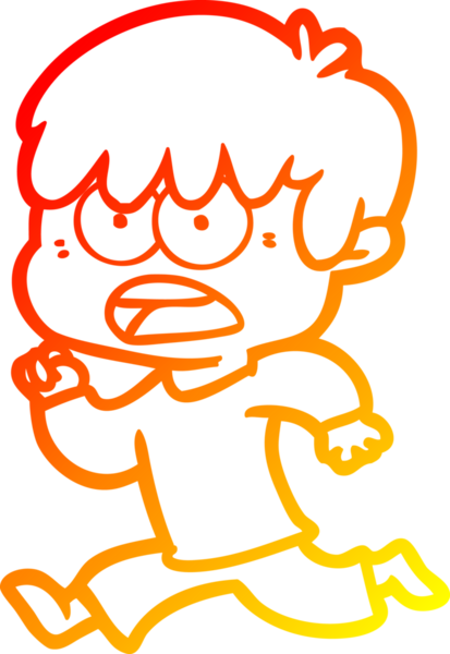 Bir insan tarafından çizilmiş endişeli bir çizgi film çocuğu çizimi.