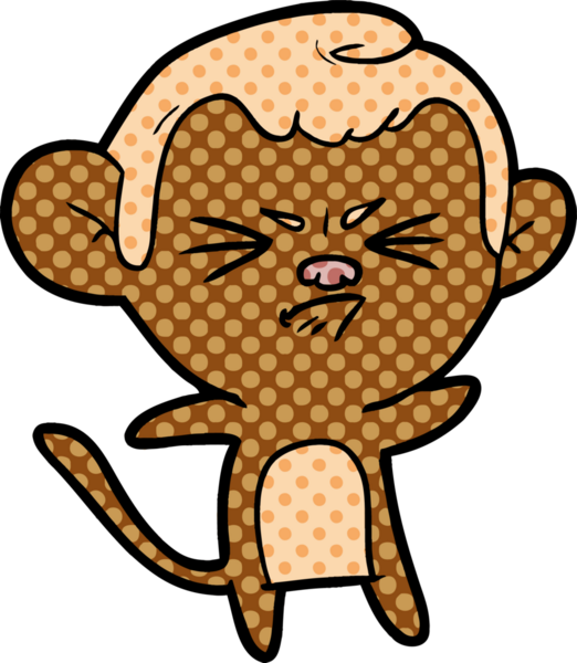 Bir insan tarafından çizilmiş sinir bozucu bir maymun.