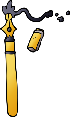 Bir insan tarafından çizilmiş karikatür dolmakalemi.