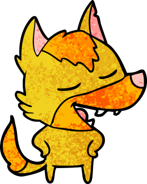 Bir insan tarafından çizilmiş tilki çizgi film karakteri