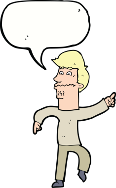 Bir insan tarafından çizilen konuşma baloncuğuyla ilgili endişeli bir çizgi film.