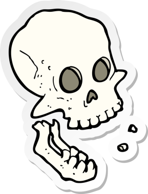 Bir insan tarafından çizilmiş bir karikatür çıkartması.