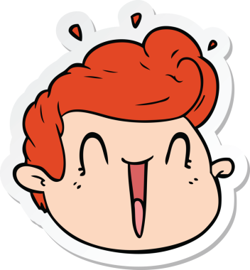 Bir karikatür erkek yüzü bir insan tarafından çizilmiş.