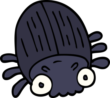 karikatür bir insan tarafından çizilmiş dev bir böcek