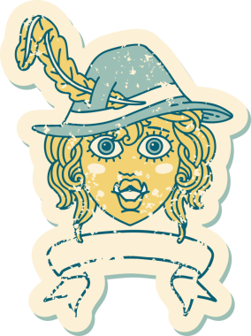 Retro Dövme Biçimi Ozan karakteri Bir insan tarafından çizilmiş afiş