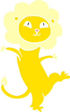 karikatür mutlu aslan bir insan tarafından çizilmiş