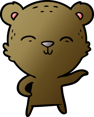 Bir insan tarafından çizilmiş mutlu çizgi film ayısı.