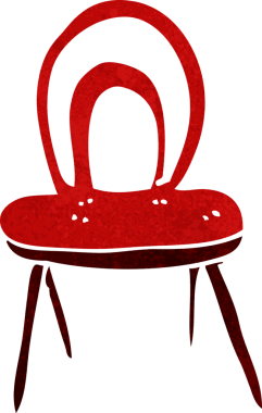 Bir insan tarafından çizilmiş karikatür sandalye.