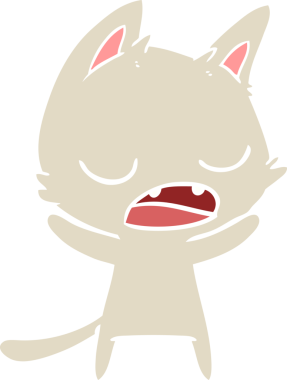 Konuşan kedi düz renkli çizgi film Bir insan tarafından çizildi