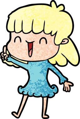 Bir insan tarafından çizilmiş karikatür kadın.