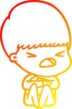 İnsan tarafından çizilmiş bir çizgi filmin sıcak gradyan çizimi.