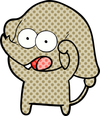 Bir insan tarafından çizilmiş şirin bir fil.