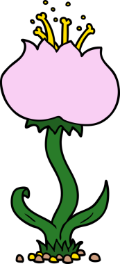 bir insan tarafından çizilmiş egzotik bir çiçek.