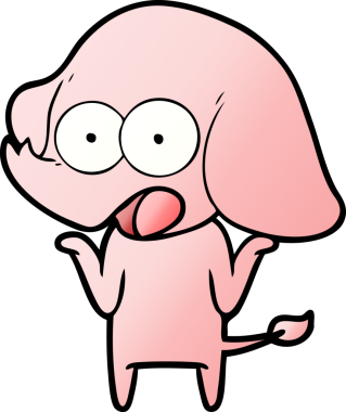 Bir insan tarafından çizilmiş şirin bir fil.