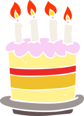 Bir insan tarafından çizilmiş karalama doğum günü pastası.