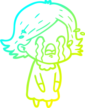 Bir insan tarafından çizilmiş ağlayan bir karikatür çizimi.